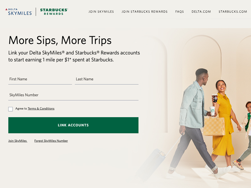 Link Starbucks and Delta to earn miles