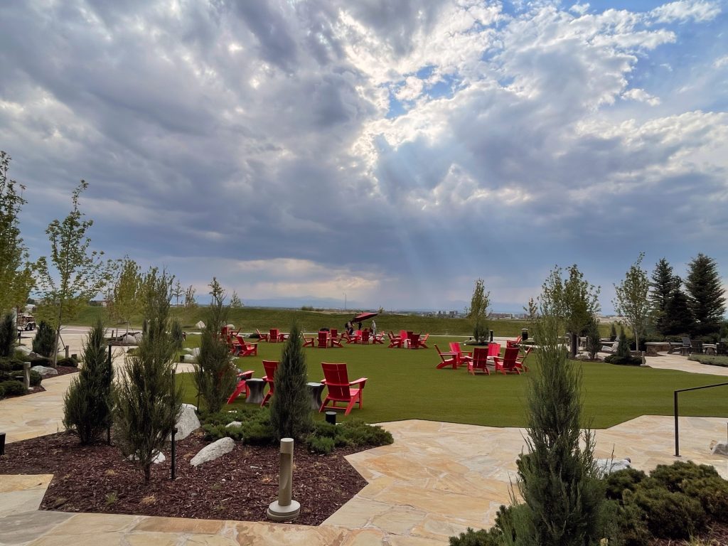 Outdoor seating area at Gaylord Rockies