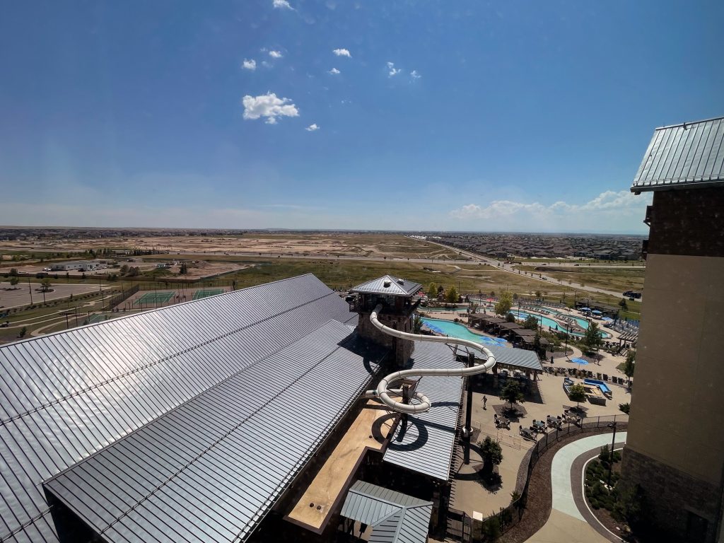 View from hotel looking to waterpark at Gaylord Rockies