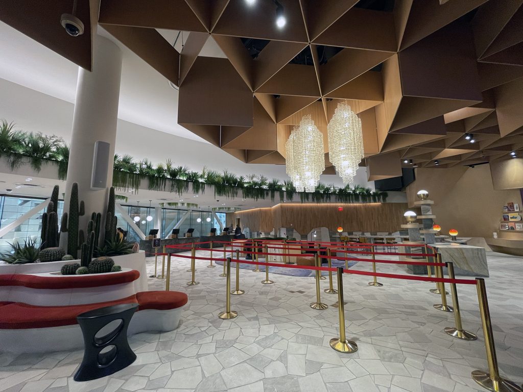 Lobby and check in area at Virgin Hotels Las Vegas