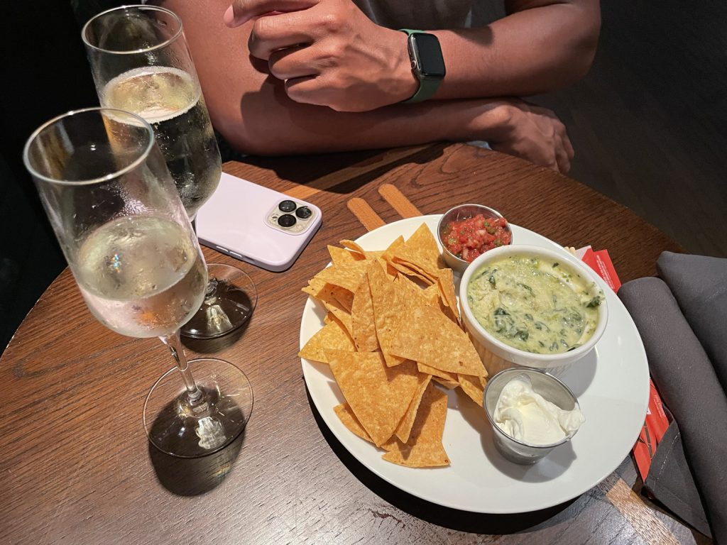 Spinach and artichoke dip at Thompson DC