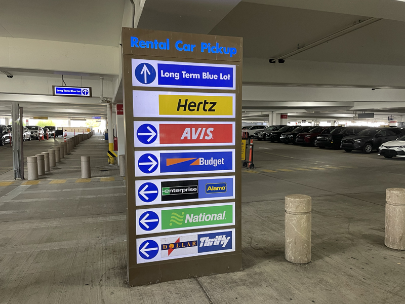 Rental car pickup at Dayton Airport