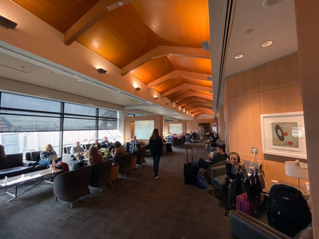 Seating area at Terminal B Admirals Club at DFW