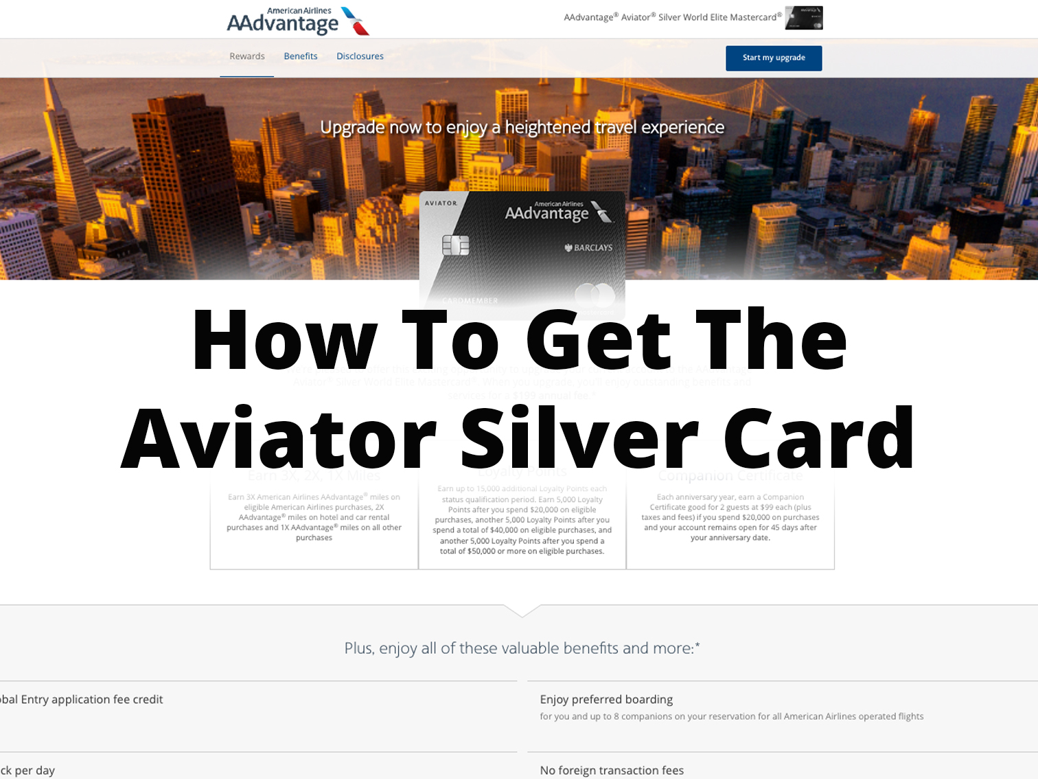 Upgrade to the Aviator Silver Mastercard