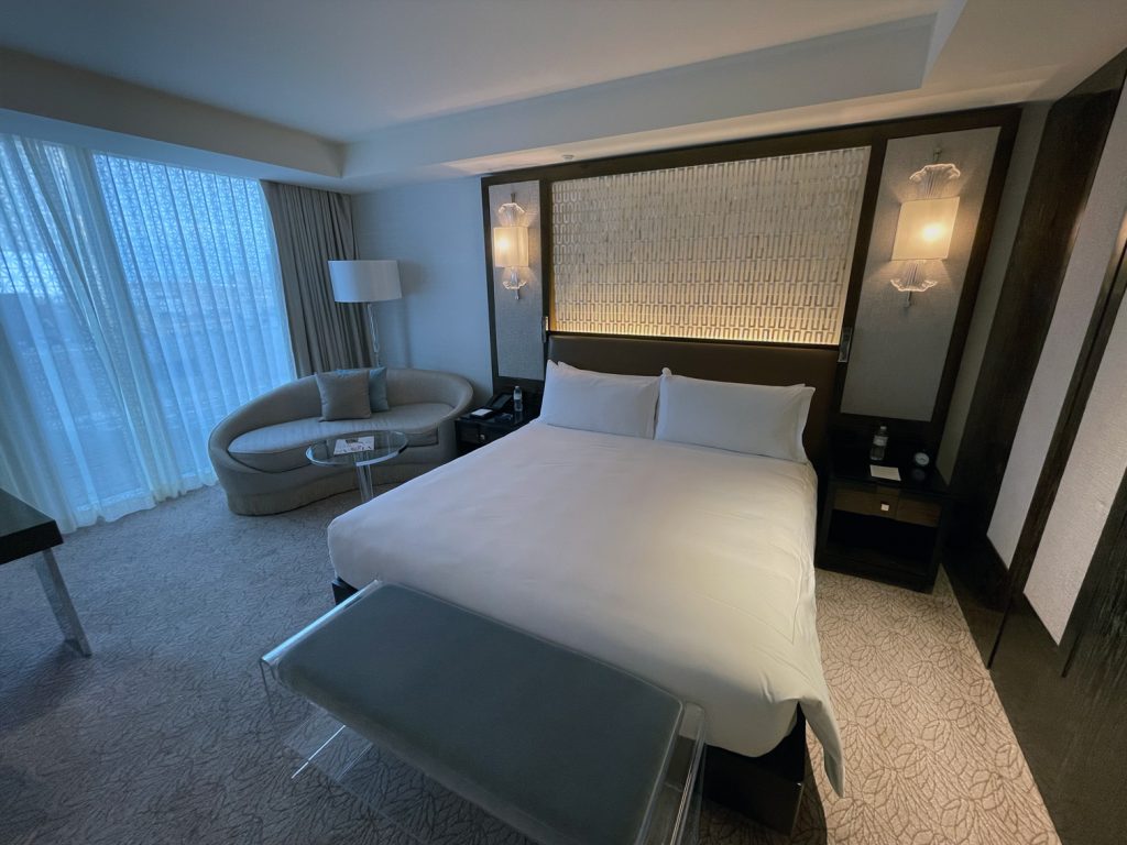 King bed room at Waldorf Astoria in Las Vegas