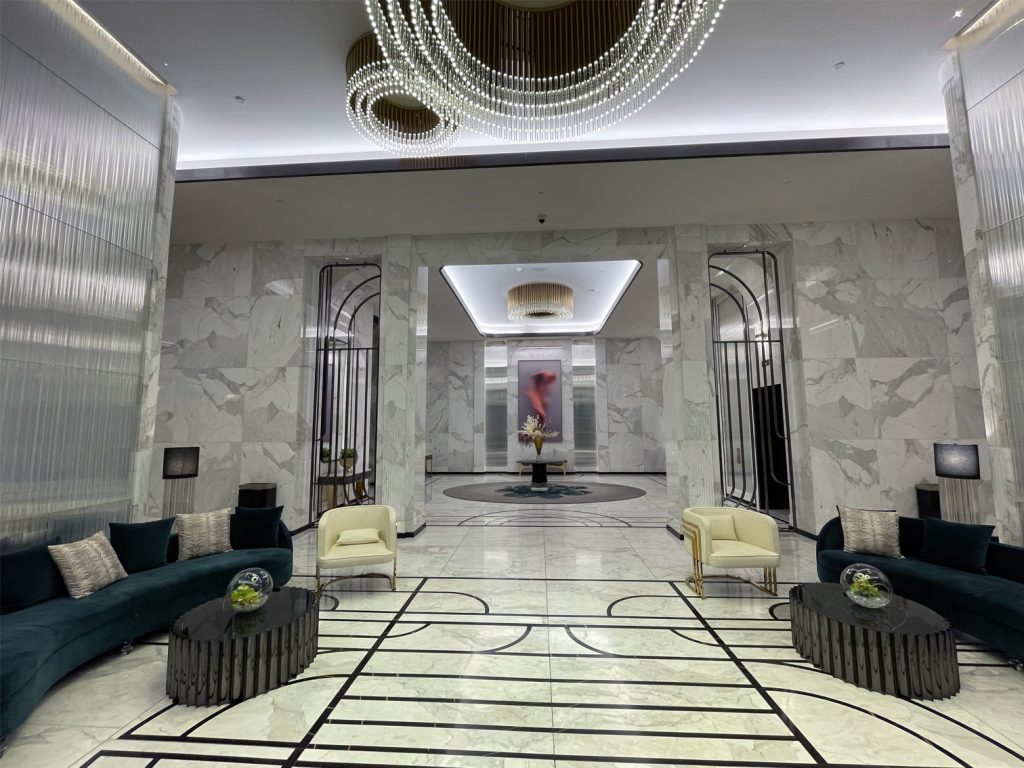 Lobby near elevators at Waldorf Astoria in Las Vegas