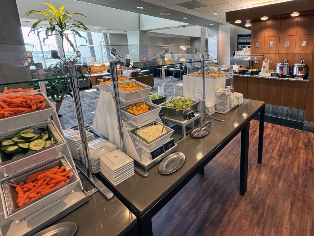 Complimentary food and snacks at the PHL Terminal B/C Admirals Club