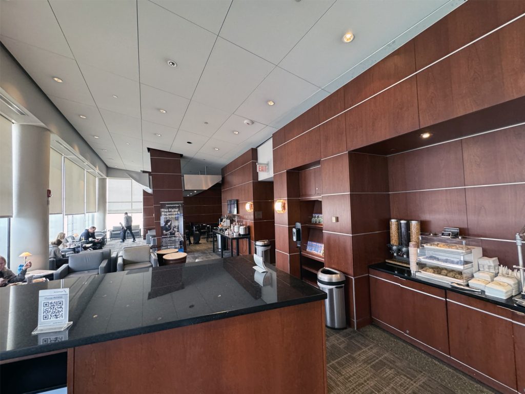 Food and bar at the Terminal F Admirals Club